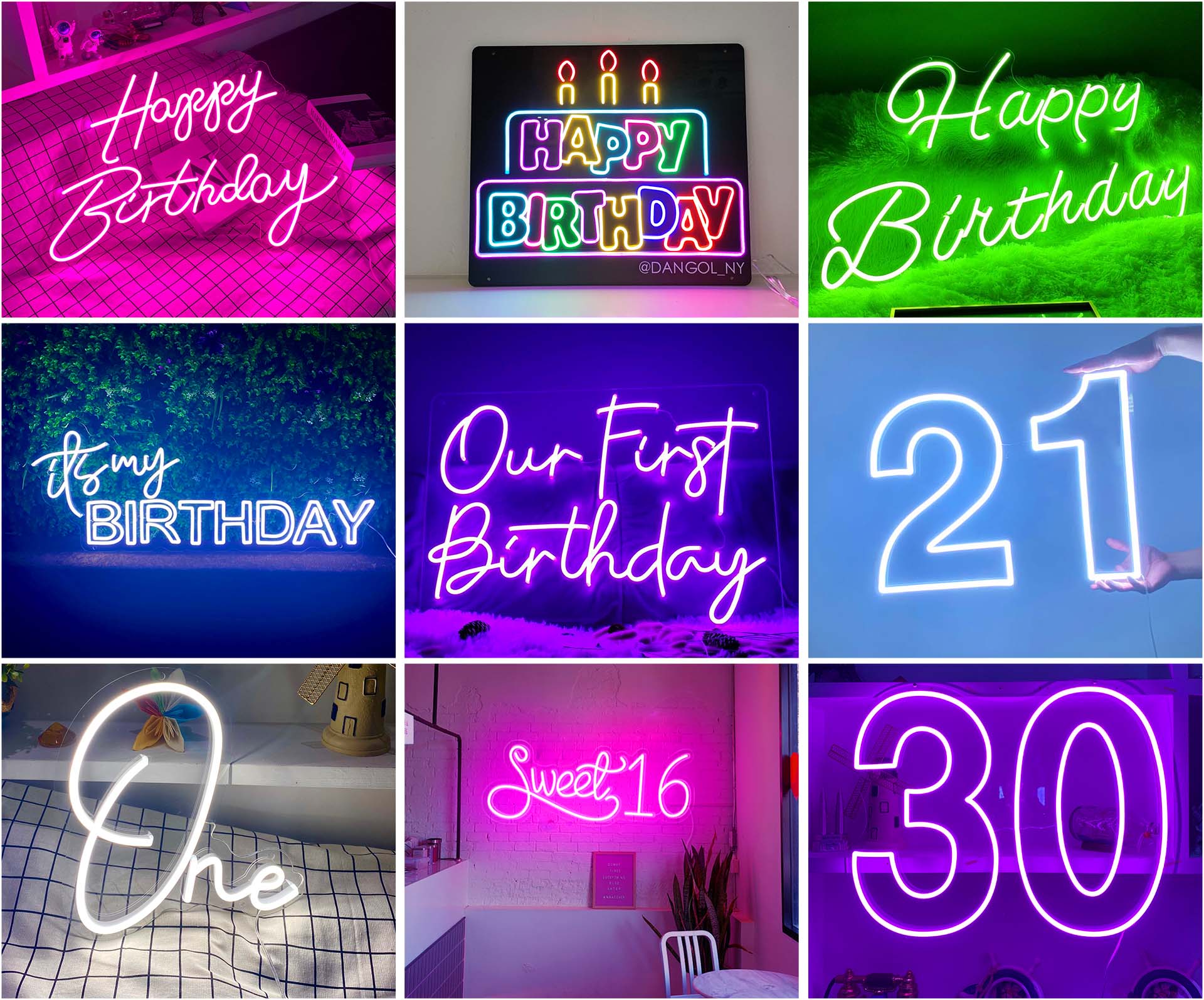 creative your birthday neon light