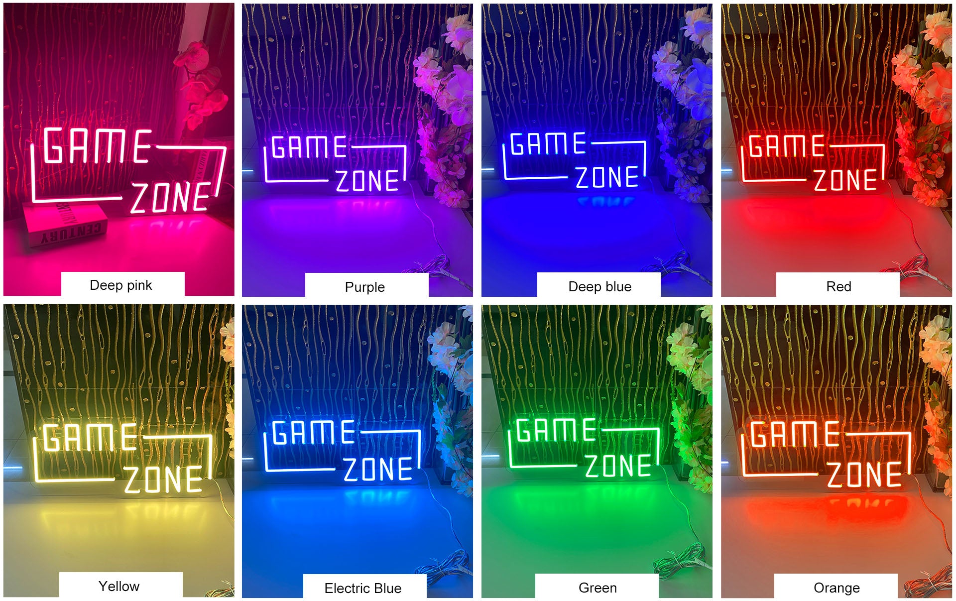 game zone neon light colour