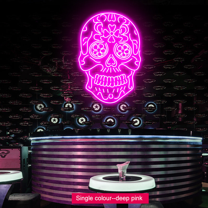 skull neon light