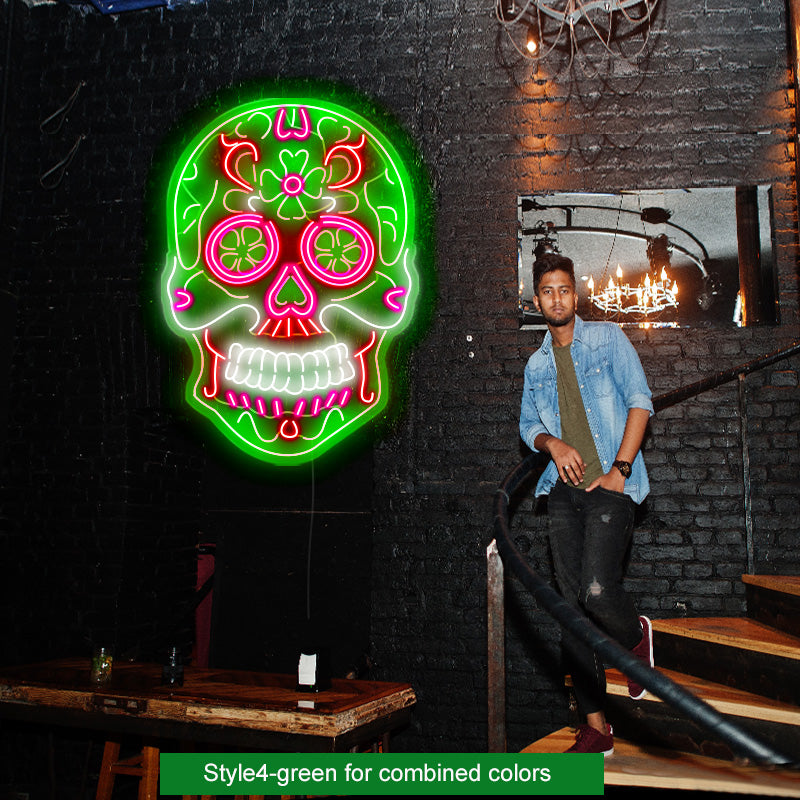 skull neon light