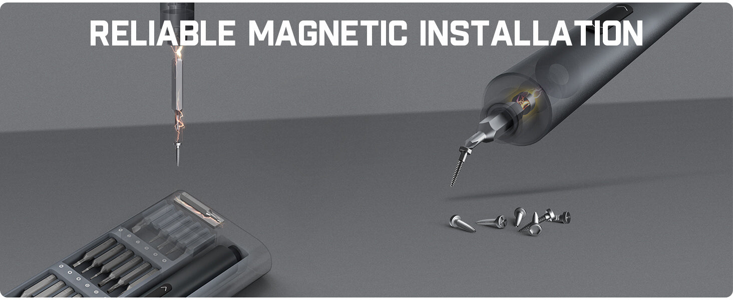 Magnetic Design: With magnetic bits design, if you open the shell upside down, the internal screw parts will not fall out.