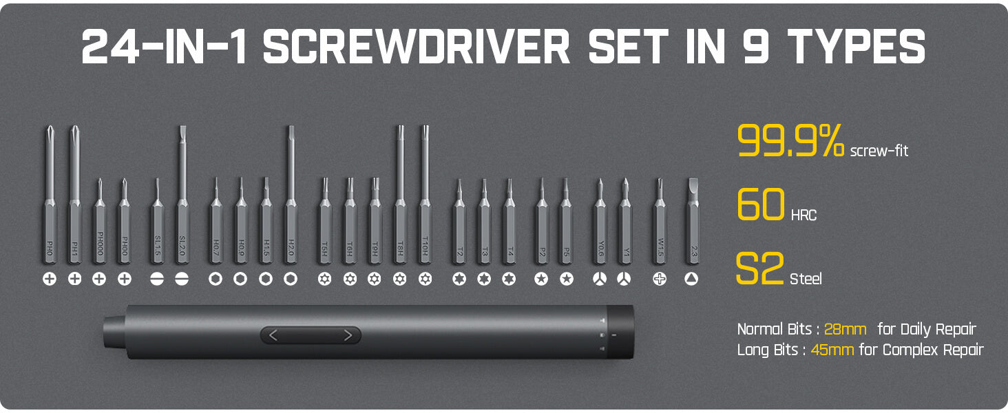 E1 PRO Precision Electric Screwdriver is completely enough for your electronic repair work.