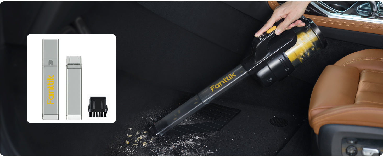 Various accessories including Crevice tool/Push-in brush/Extension tool, allows you to reach all areas of your car while other hand Vacs cannot