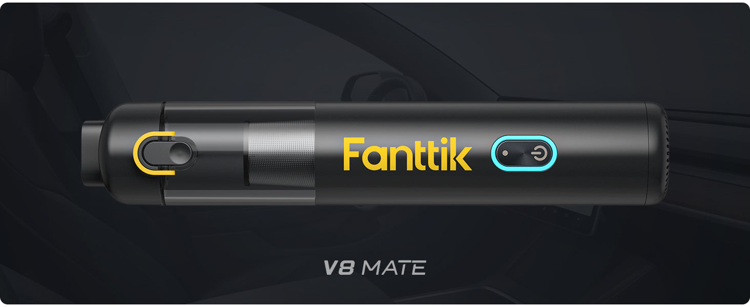 Fanttik V8 Mate Cordless Car Vacuum, Portable Mini Vacuum, Compact Car Cleaning