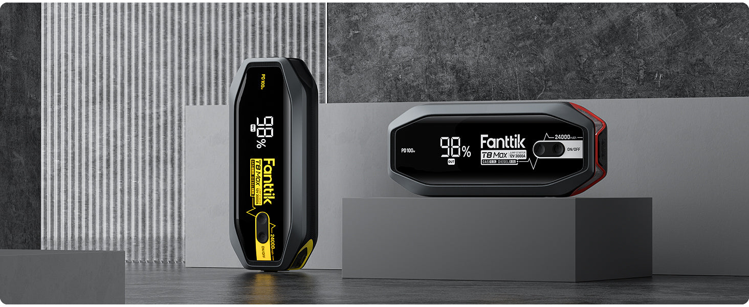 Fanttik T8 MAX 3000 Amp Jump Starter, 24000mAh Car Battery Pack