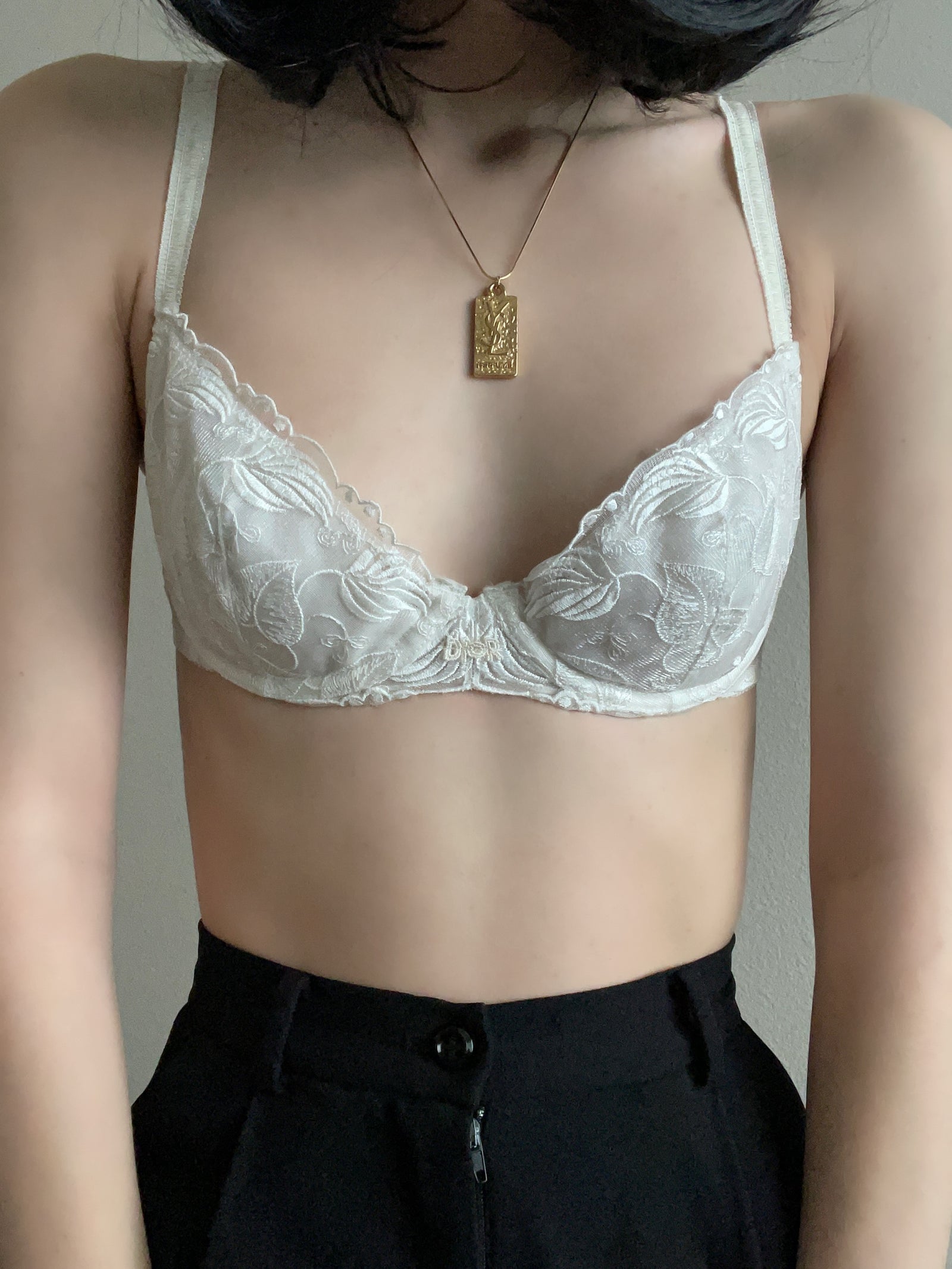 Vintage Christian Dior ivory bra, size 34D - alizeegarments