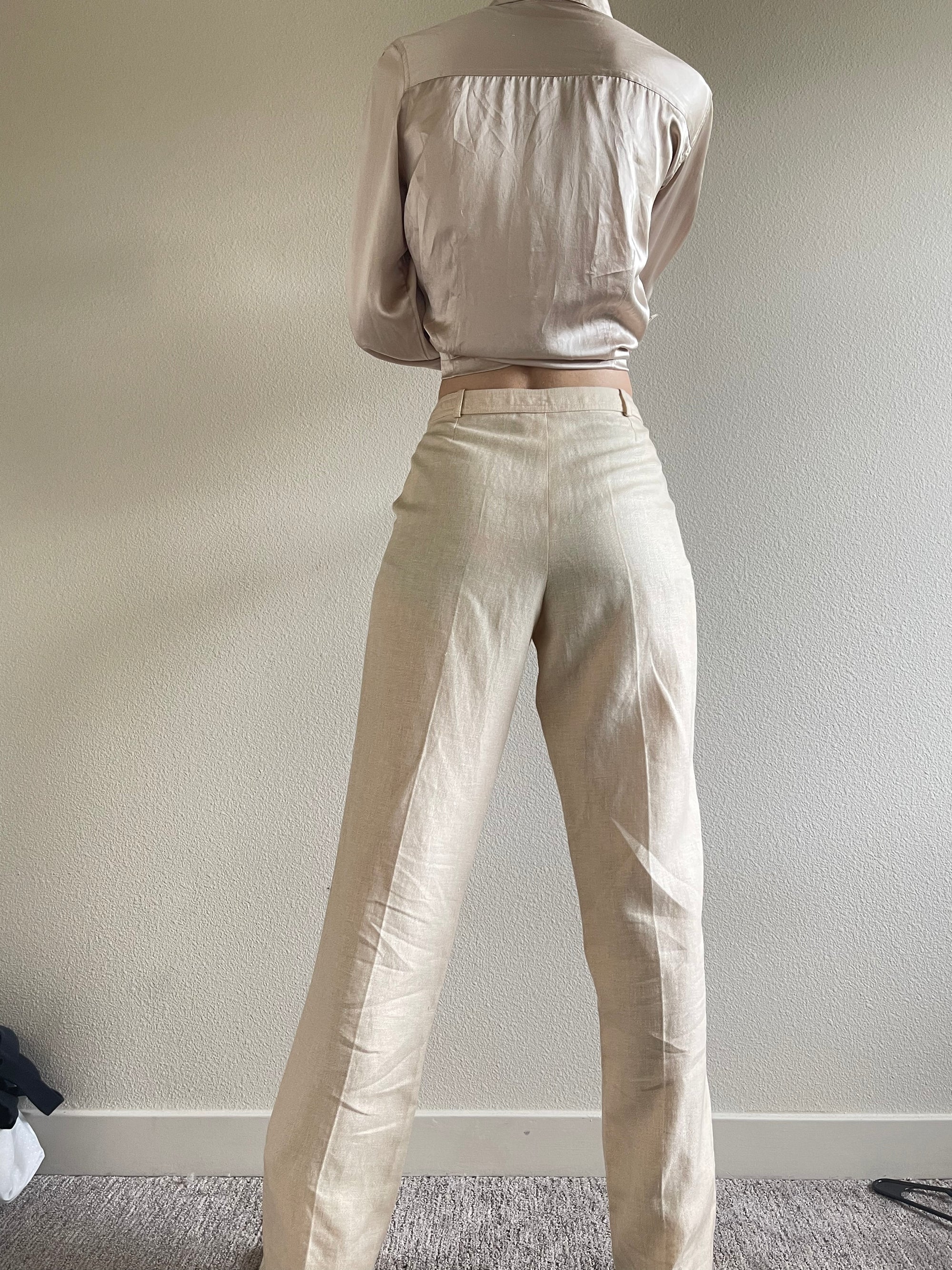 chanel linen pants