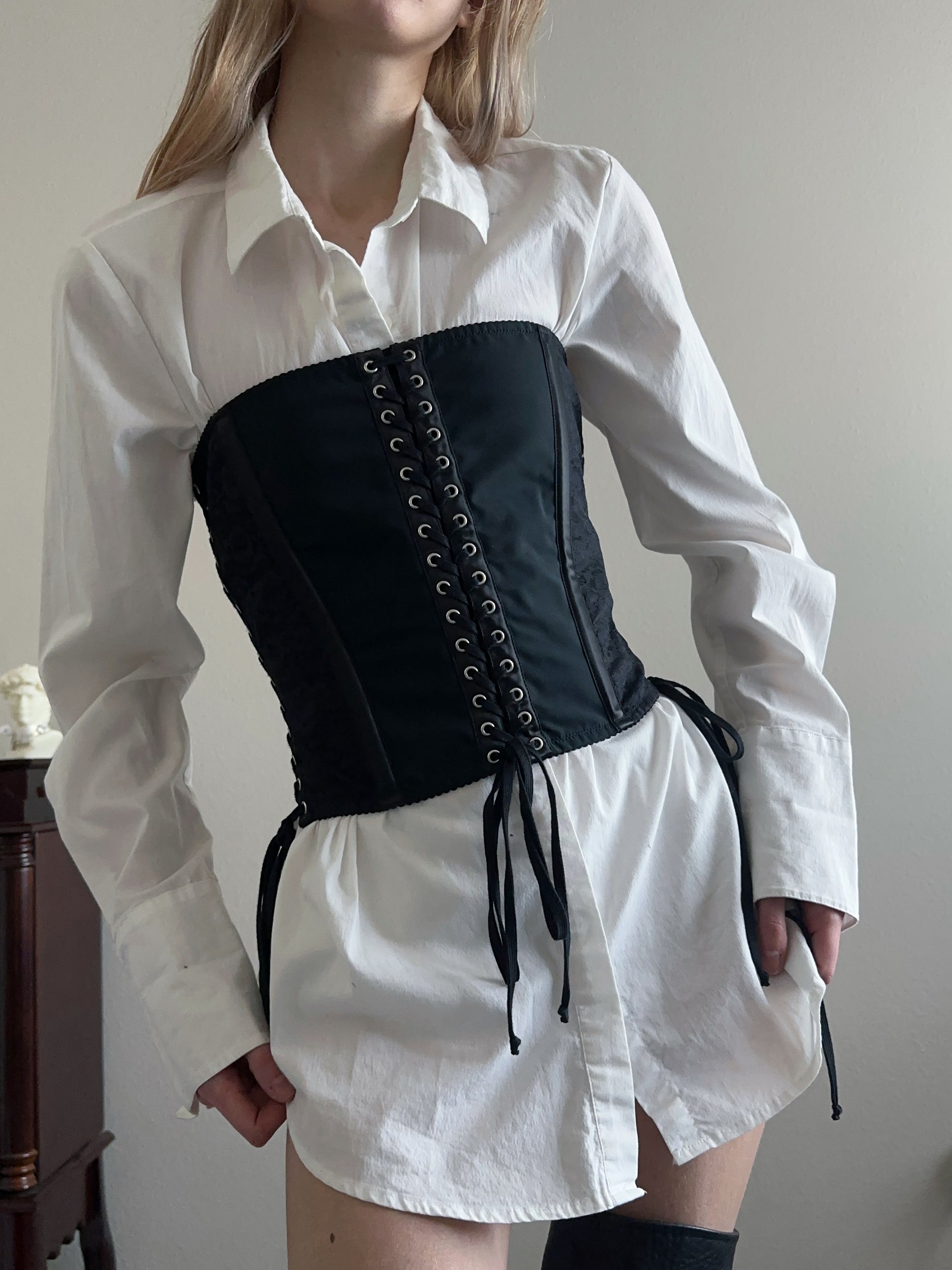 Vintage Dolce Gabbana black corset top, size S-M - alizeegarments
