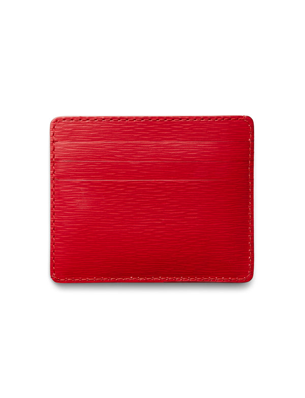 David August Luxury Genuine EPI Leather Bi-Fold Wallet Red