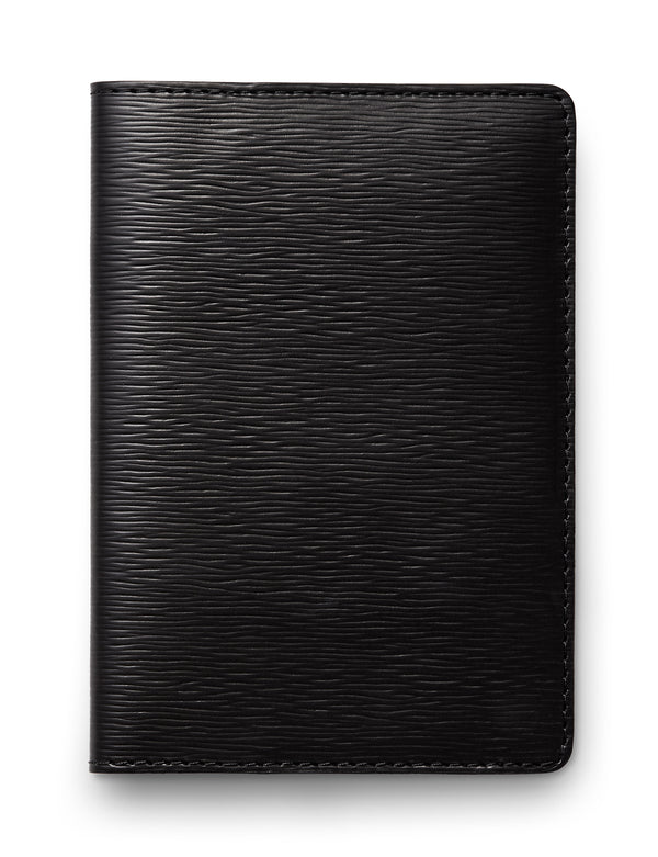 David August Luxury Genuine EPI Leather Passport Holder Black