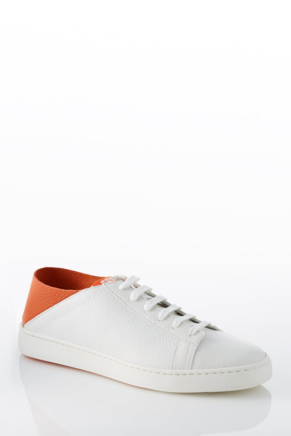 Santoni Leather Low-Top Sneaker in White – David August, Inc.
