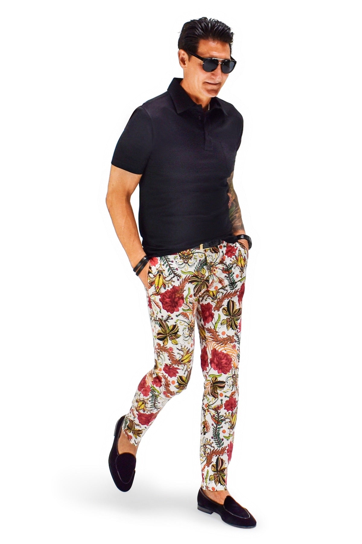 floral tapered trousers