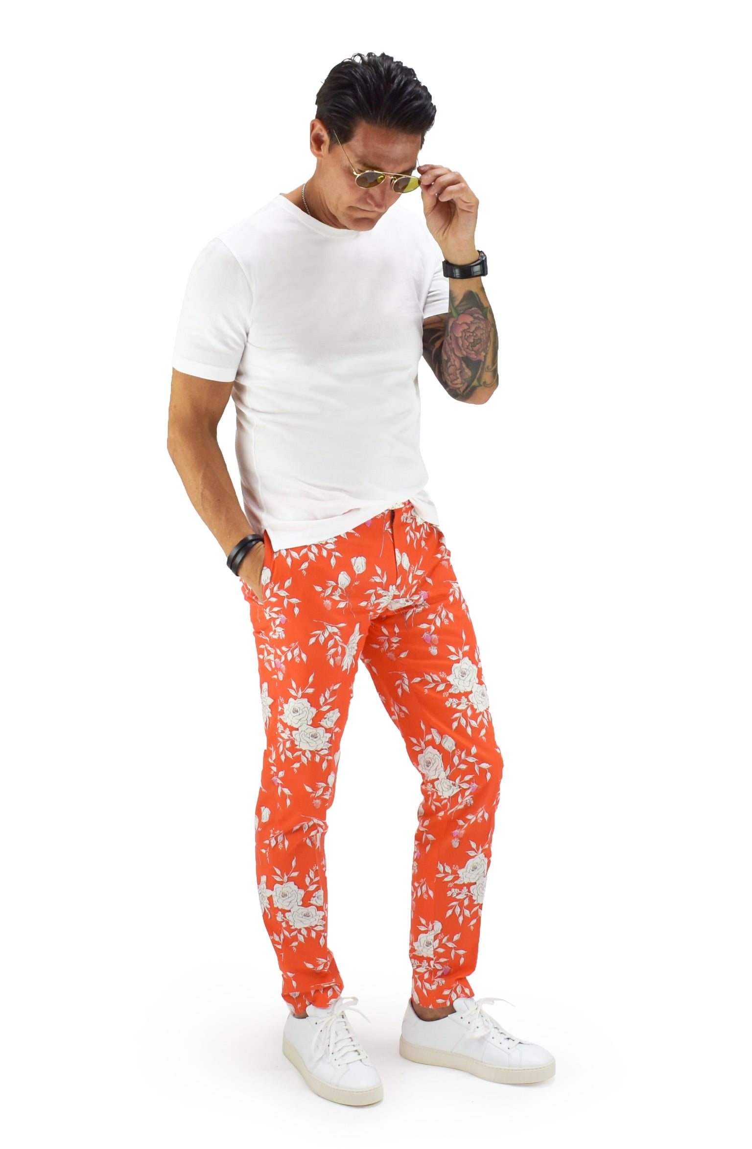 floral tapered trousers