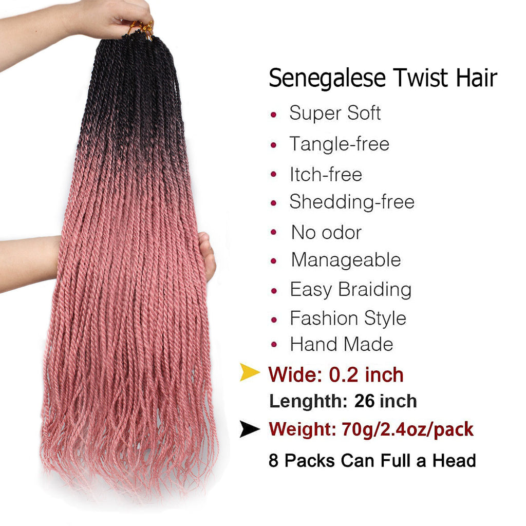 34Inch Long Senegalese Twist Hair Pre-looped Synthetic Crochet Braids –  unionbeauty