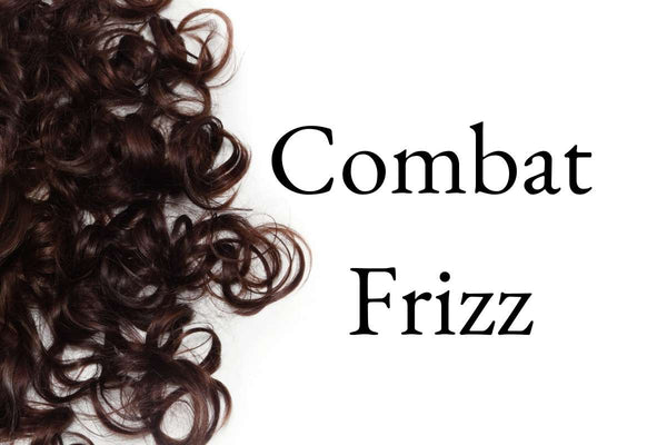 Brown Curl Hair with the words Combat Frizz by the Curly Life Company