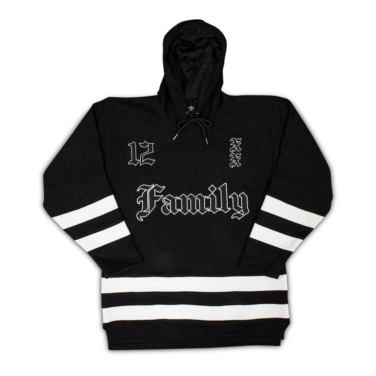 black hockey hoodie