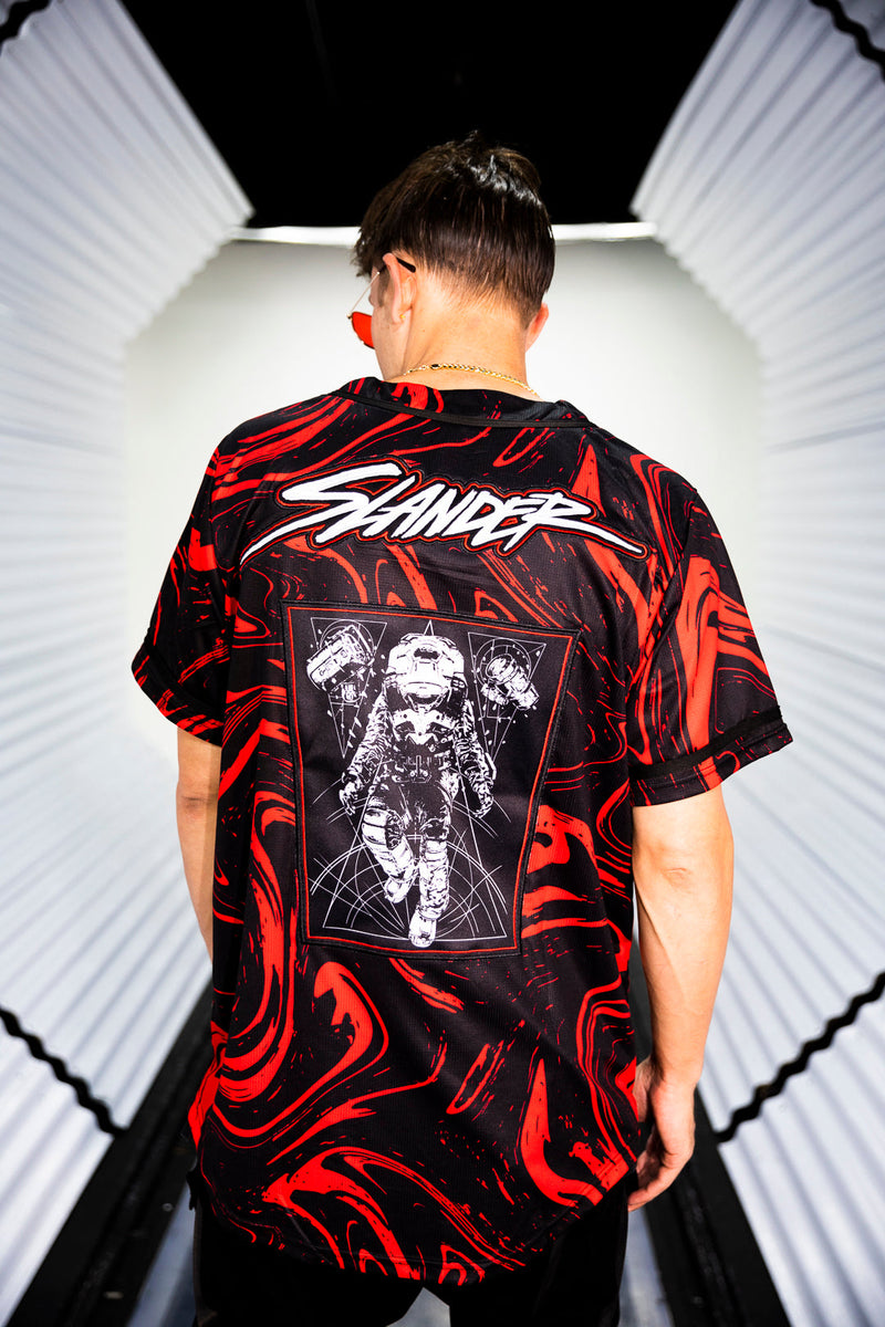 SPACEMAN JERSEY - RED/BLACK MARBLE | Slander | Electric Family