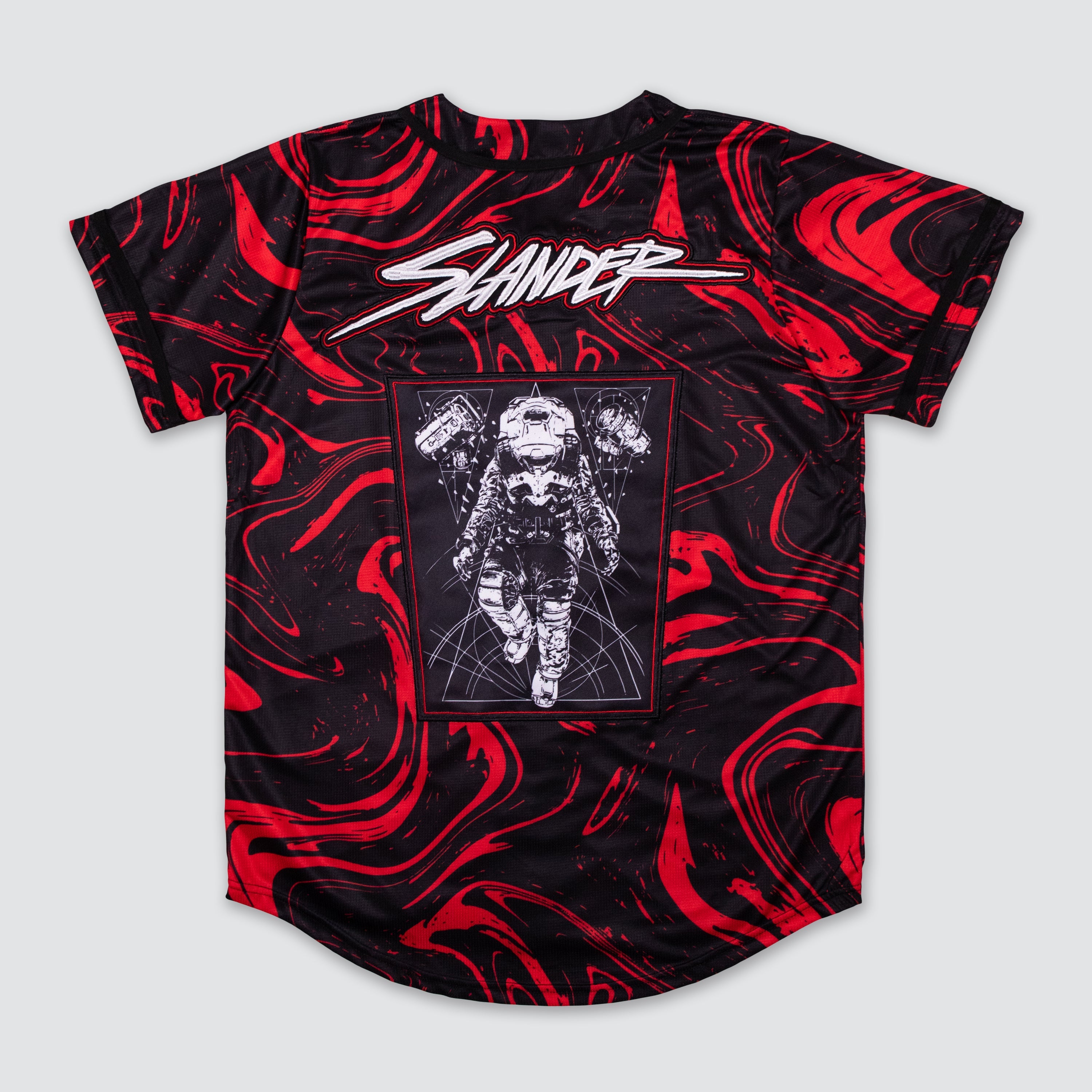 Image of SPACEMAN JERSEY - RED/BLACK MARBLE