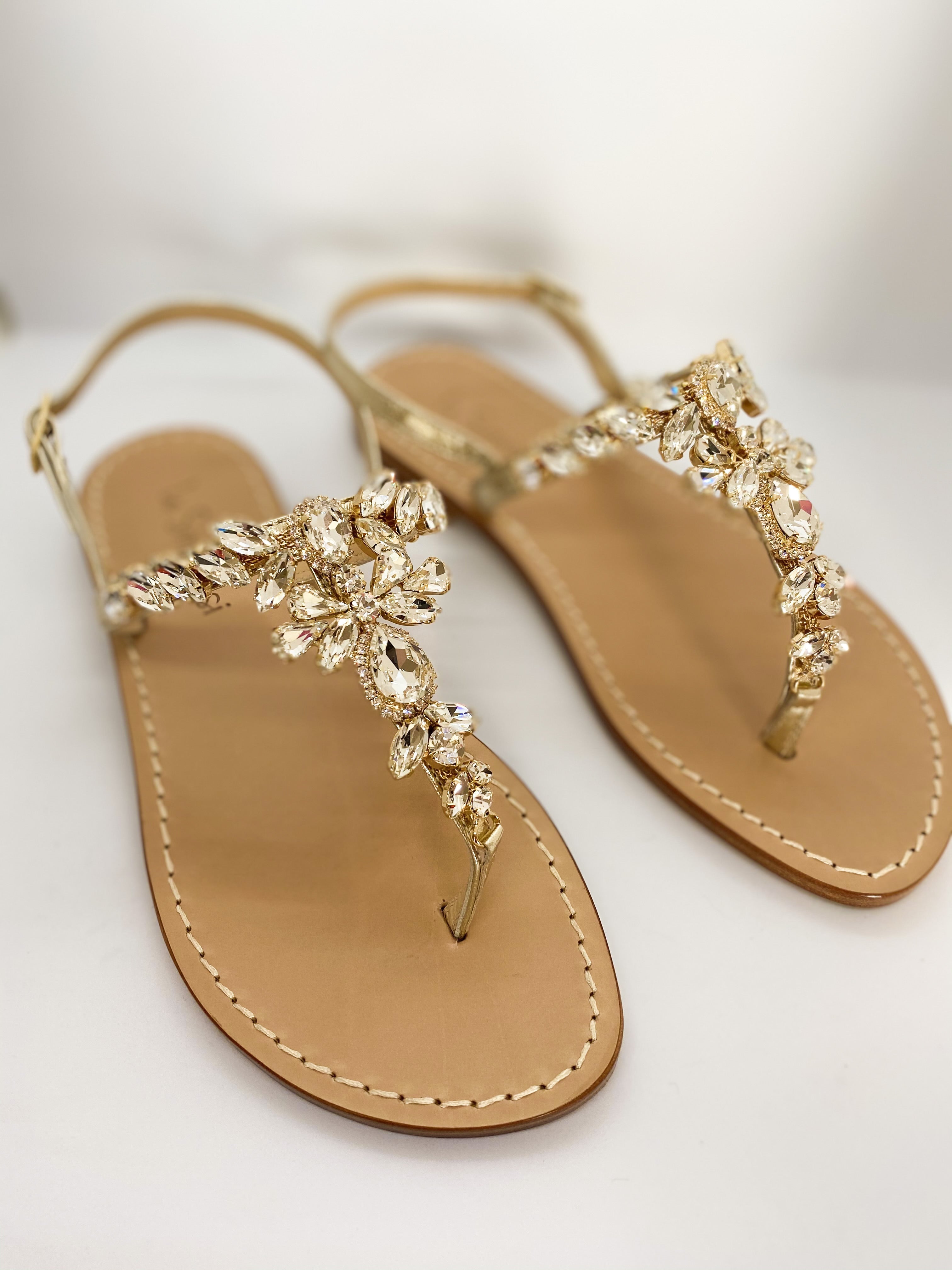 Le Sirmionesi - Garda clear Swarovski crystal leather sandals – Maybe Kate