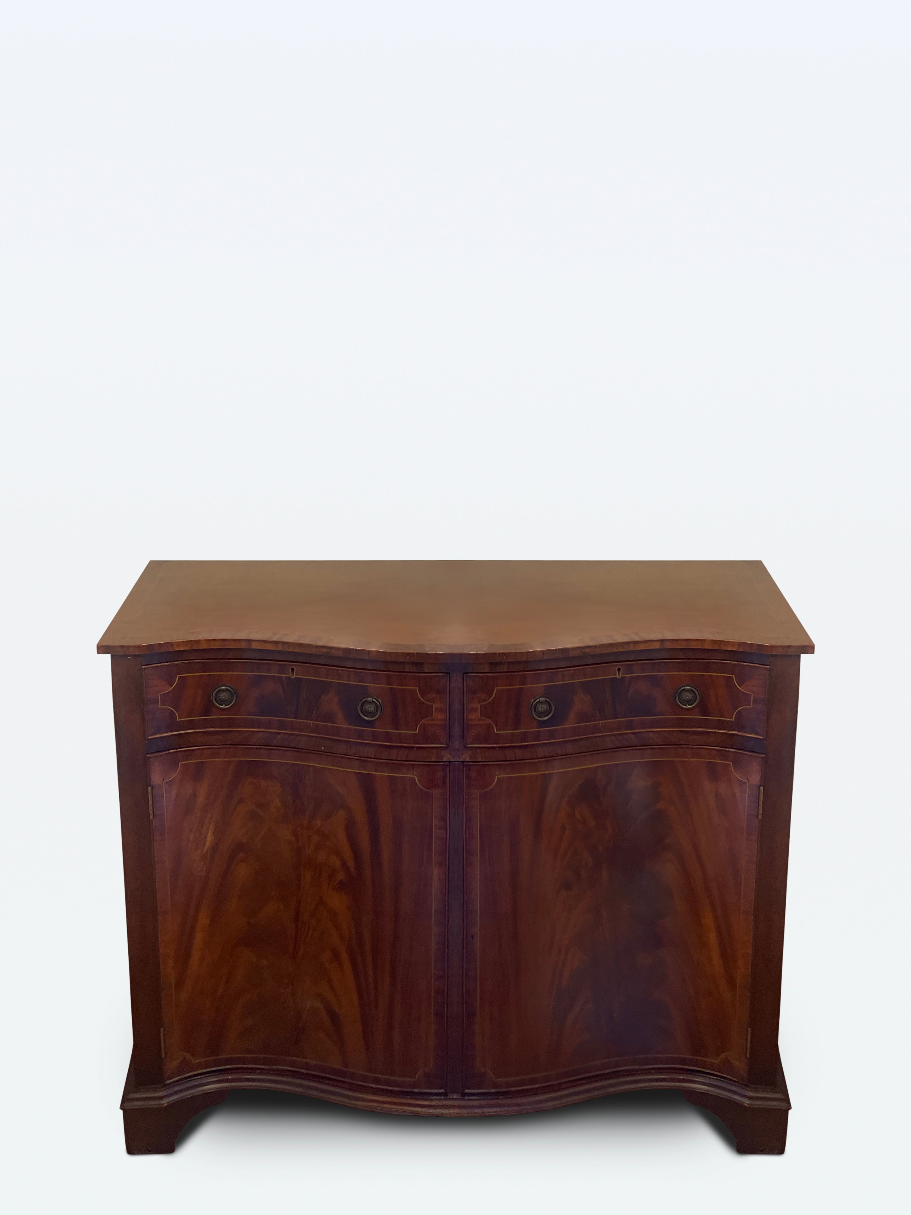 Mahogany Serpentine Front Cabinets - Pair