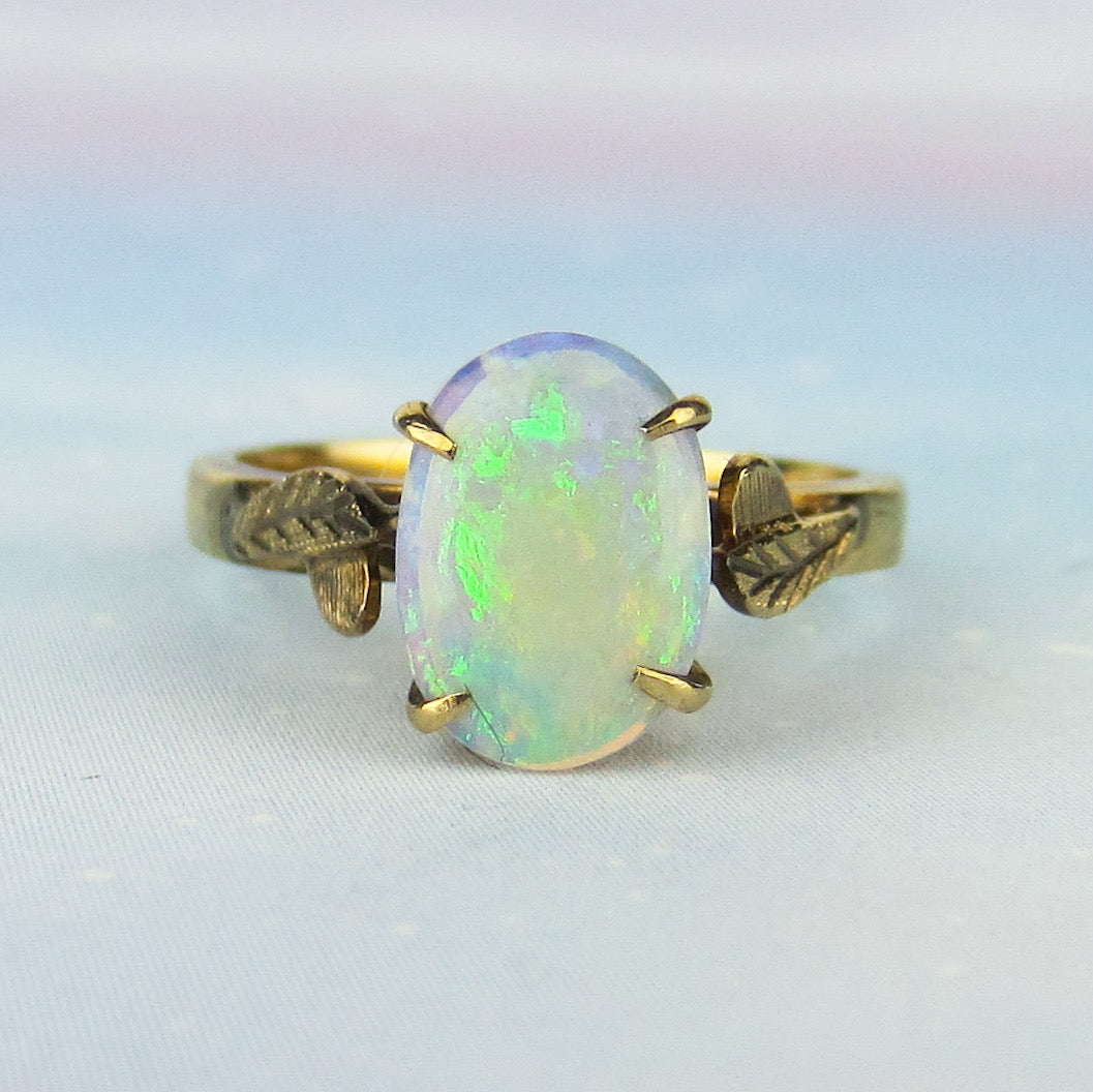 SOLD--Beautiful Vintage Opal Ring 18k c. 1970 – Bavier Brook Antique ...