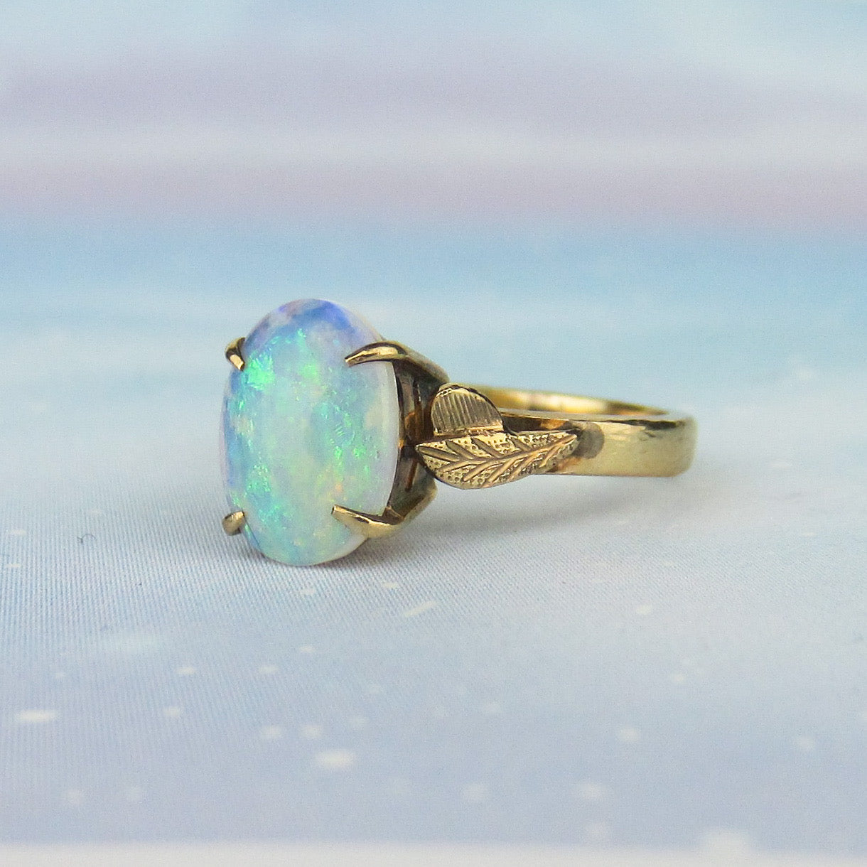 SOLD--Beautiful Vintage Opal Ring 18k c. 1970 – Bavier Brook Antique ...