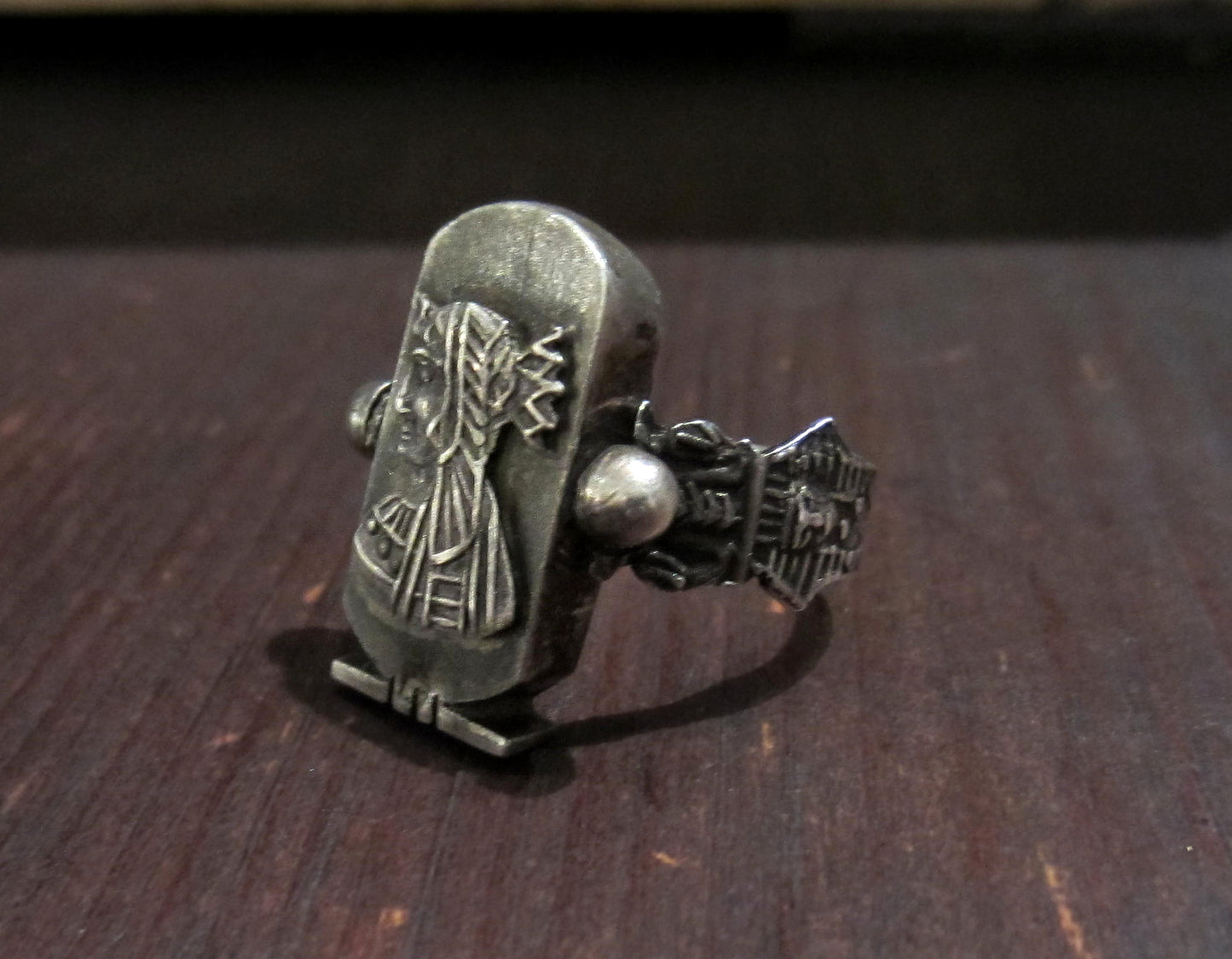 Vintage Egyptian Revival Pharaoh Ring Sterling c. 1960 – Bavier Brook ...