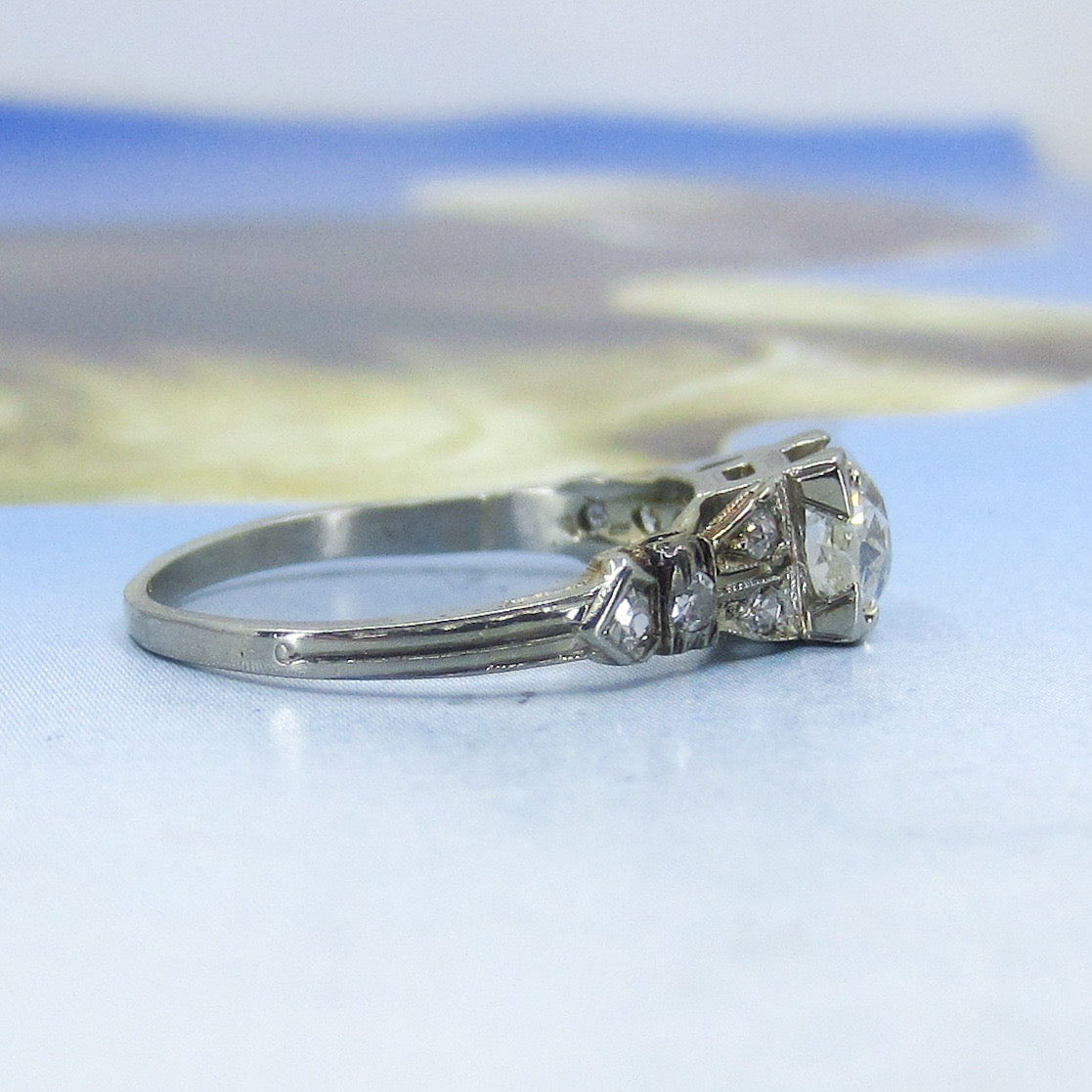 SOLD--Art Deco Old Mine .67ct Diamond Engagement Ring 18k c. 1920 ...