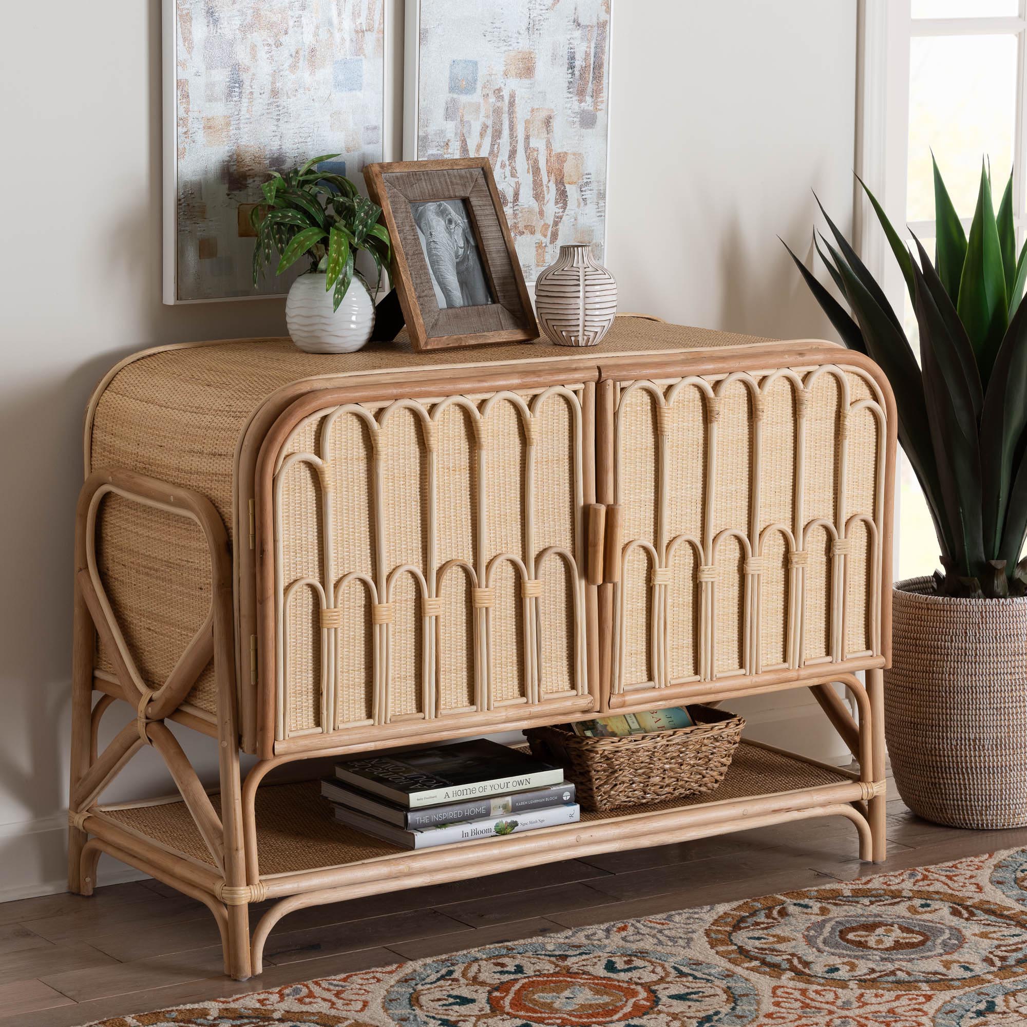 Galia Boho Rattan Storage Cabinet