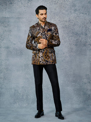 printed jodhpuri jacket