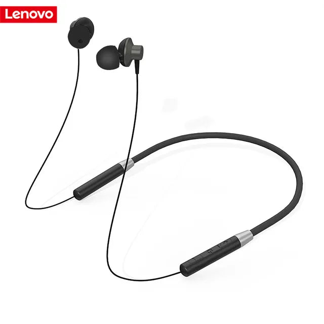 Bluetooth #191 =  Lenovo HE05 Bluetooth 5.0 Wireless Magnetic Neckband bk