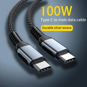 Type C charger Cable #207 = SUPER FAST cable 100W 5A Type C TO Type C  for iphone 15, All Samsung - Cellular Depot USA  - Cell Phone Charger Cable Type C