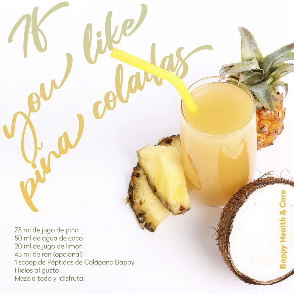 Receta saludable para hacer piña colada con Péptidos de colágeno