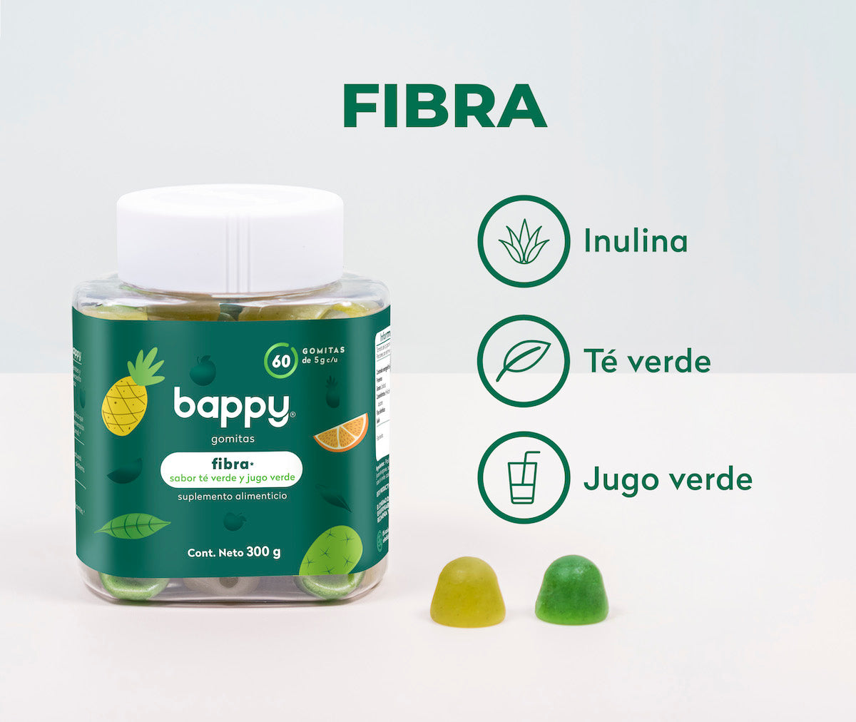 FIBRA: inulina, té verde y jugo verde