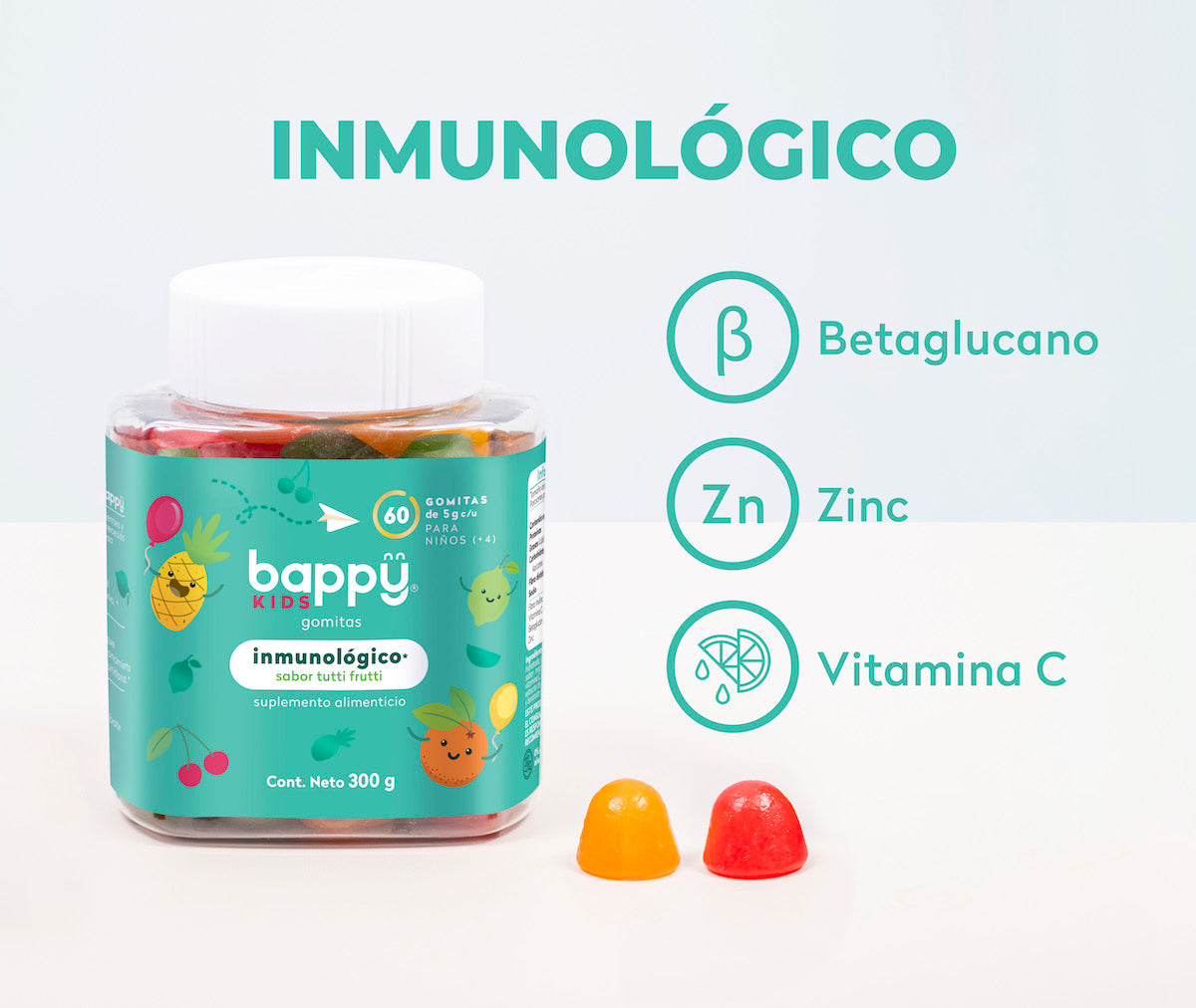 INMUNOLÓGICO: betaglucano, zinc y vitamina C