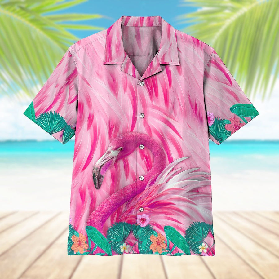 Unifinz Flamingo Hawaii Shirt Pink Flamingo Hawaiian Shirt Flamingo Al