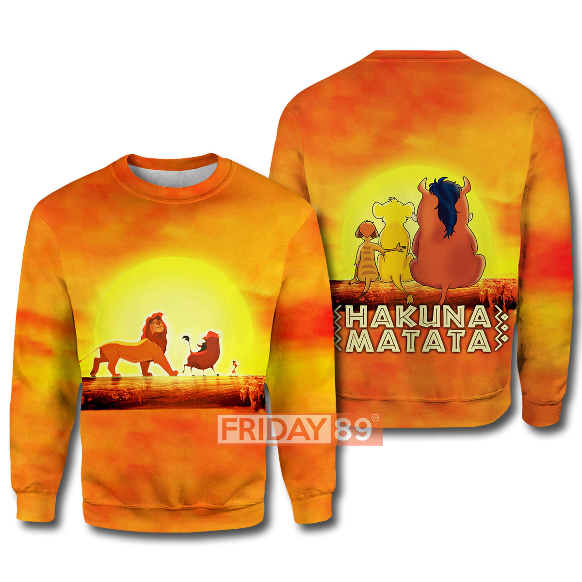 Unifinz LK T-shirt Simba Timon Pumba Friends Sunset T-shirt DN LK Hoodie Sweater 2022