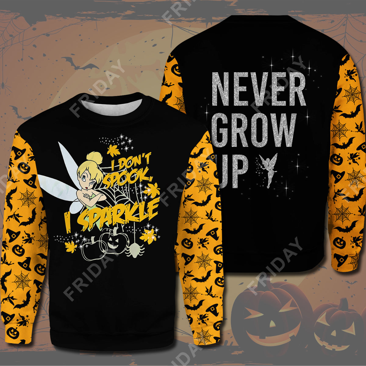 Unifinz DN T-shirt Tinker.B I Don't Spook I Sparkle Halloween T-shirt Amazing Tinkerbell Hoodie Sweater 2022