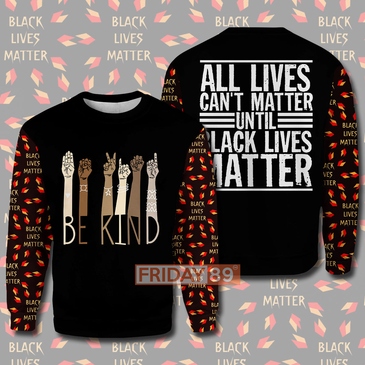 Unifinz BLM T-shirt Be Kind Black Lives Matter T-shirt Cool BLM Hoodie Sweater 2022