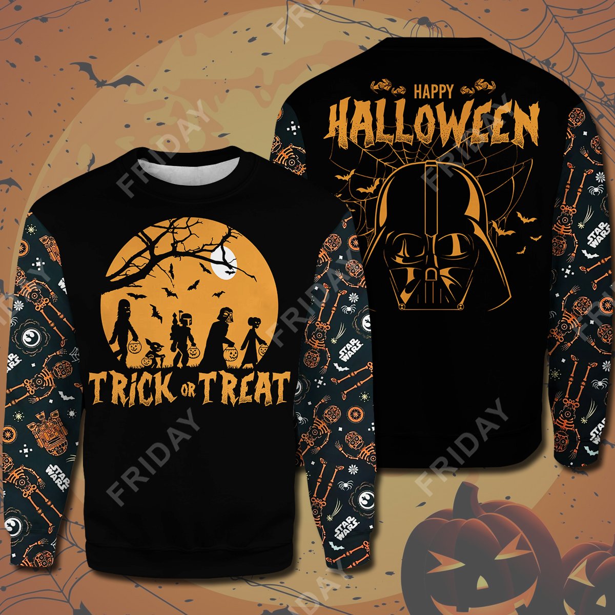 Unifinz SW T-shirt Trick Or Treat Hapy Halloween T-shirt SW Halloween Hoodie Sweater 2022