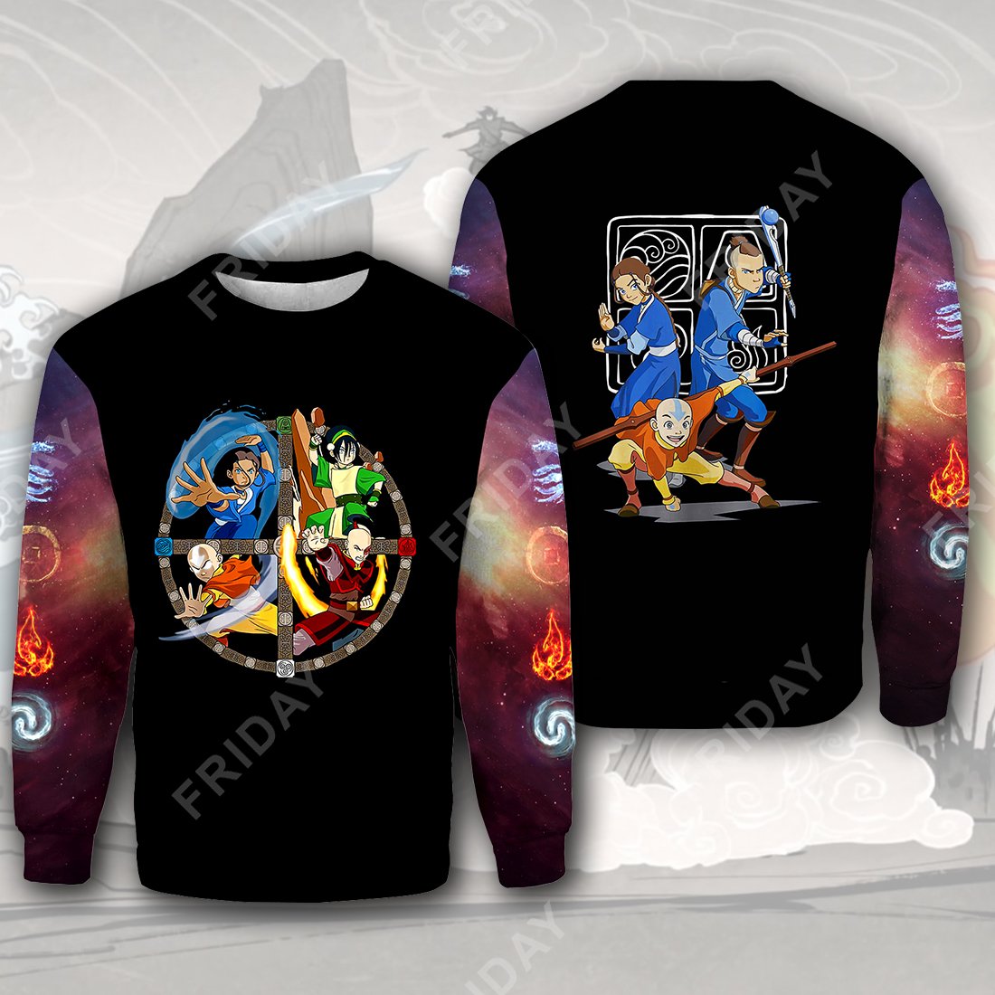 Unifinz ATLA Hoodie Master Of The Four Elements T-shirt Hoodie Adult Unisex 2022