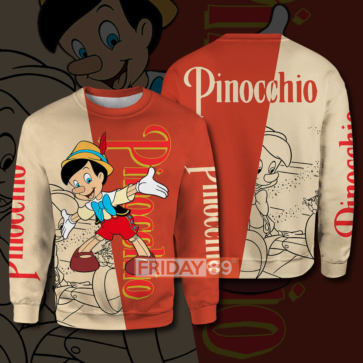 Unifinz Pinocchio DN T-shirt Pinocchio Disney T-shirt Awesome Pinocchio DN Hoodie Sweater 2022