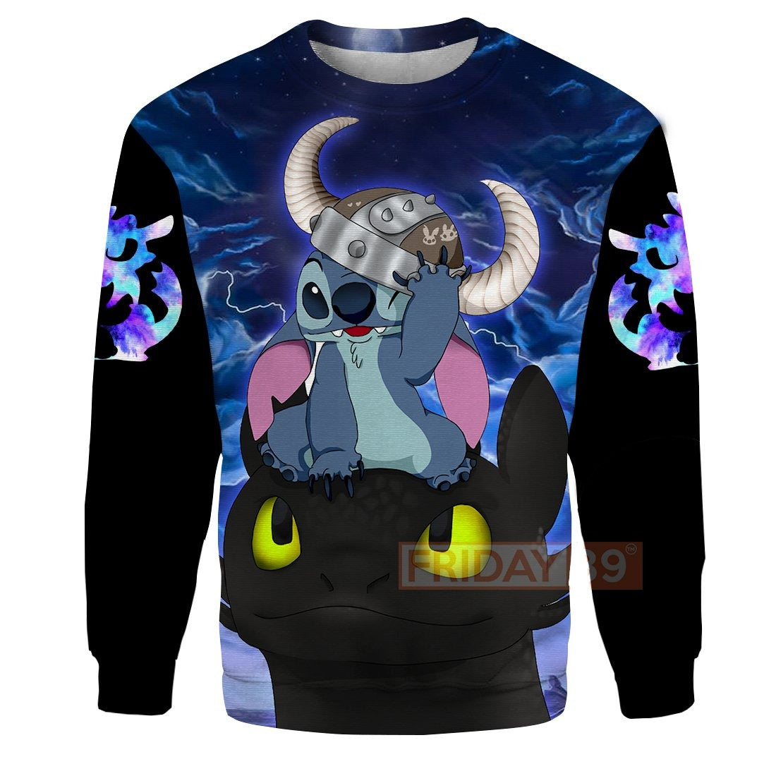 Unifinz DN T-shirt Stitch And Toothless Dragon How To Train Your Dragon T-shirt Awesome DN Stitch Hoodie Sweater 2022