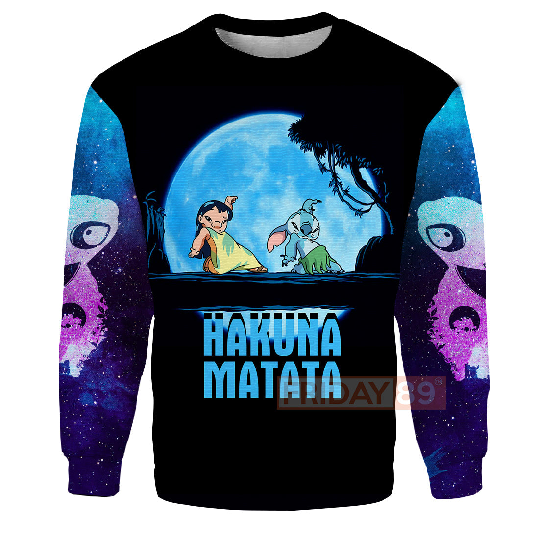 Unifinz Stitch & Lilo T-shirt Walking In The Moon Hakuna Matata T-shirt Cute DN Stitch Hoodie Sweater 2022