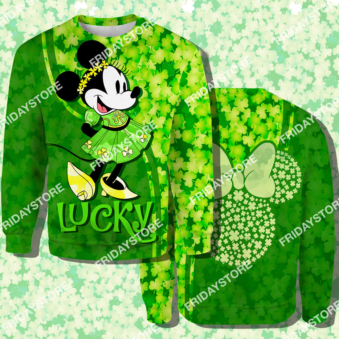 Unifinz DN T-shirt Mouse Lucky St Patrick's Day T-shirt Cute DN MN Mouse Hoodie Sweater St Patrick's Day Hoodie Shirt 2022