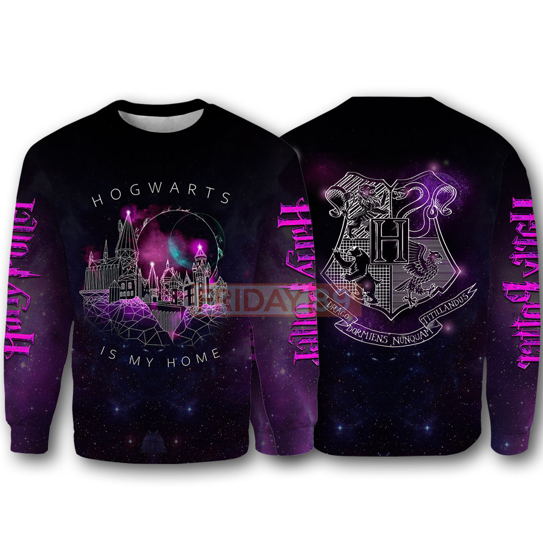 Unifinz HP T-shirt HW Is My Home Geometric School of Witchcraft and Wizardry T-shirt Cool HP Hoodie Sweater 2022