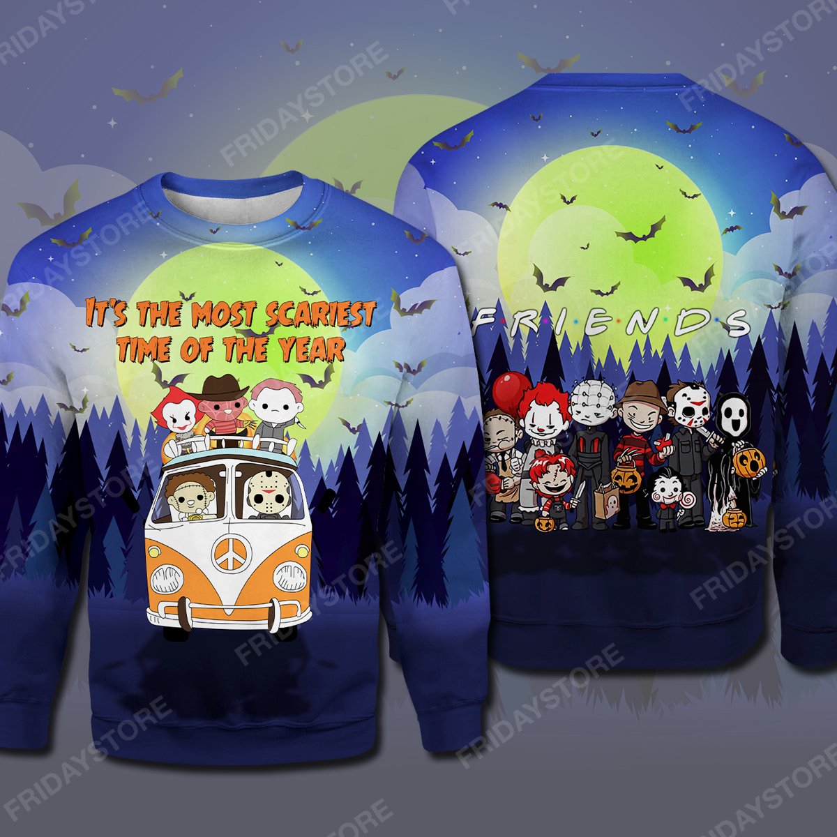 Unifinz Horror T-shirt Horror Halloween It's The Most Scariest Time Of The Year T-shirt Cool Halloween Horror Hoodie Sweater 2022