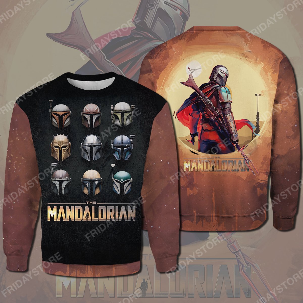 Unifinz SW The Mandalorian T-shirt The Mandalore Helmet Type T-shirt Hoodie Adult 2022