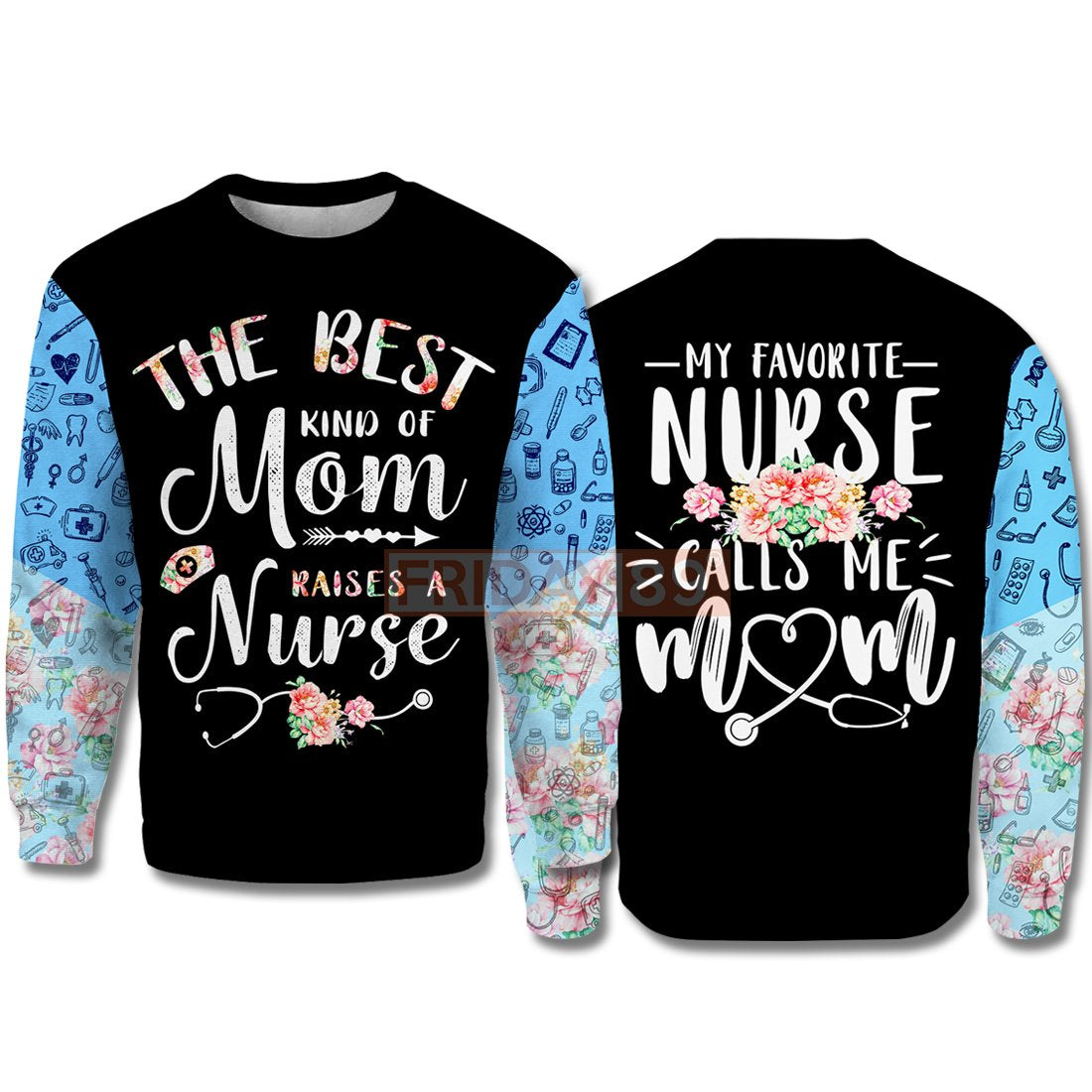 Unifinz Nurse Mother Hoodie The Best Kind Of Mom Raises A Nurse T-shirt Hoodie Adult 2022