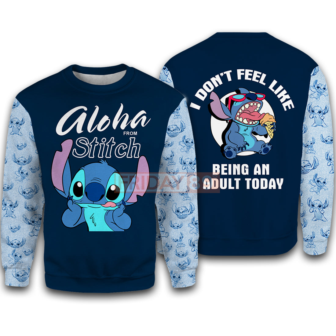 Unifinz Stitch T-shirt Aloha From Stitch T-shirt Funny DN Stitch Hoodie Sweater 2022